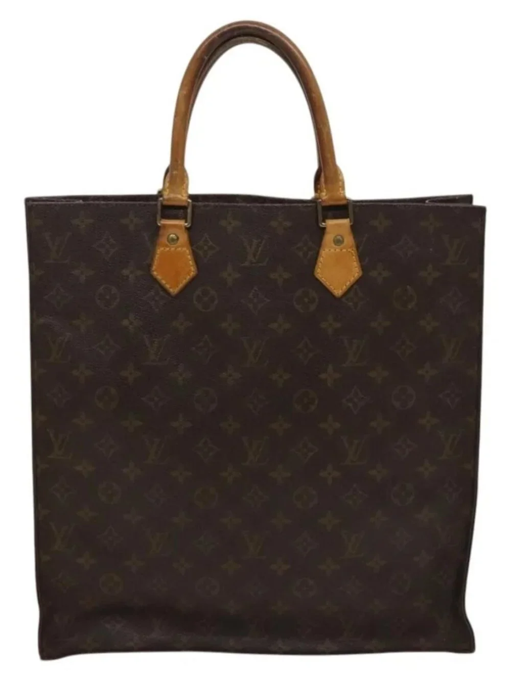 LOUIS VUITTON Monogram Sac Plat Hand Bag M51140 LV Auth 119012